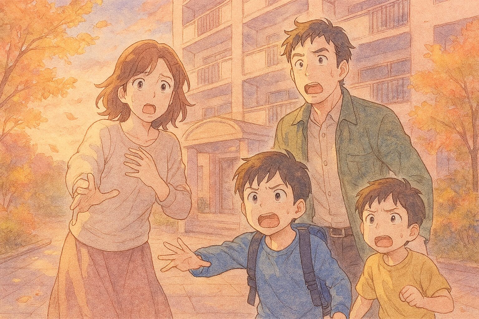 障害のある子どもが家から脱走してしまい、家族全員で捜索している