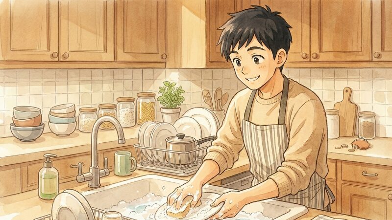 お手伝いしている長男