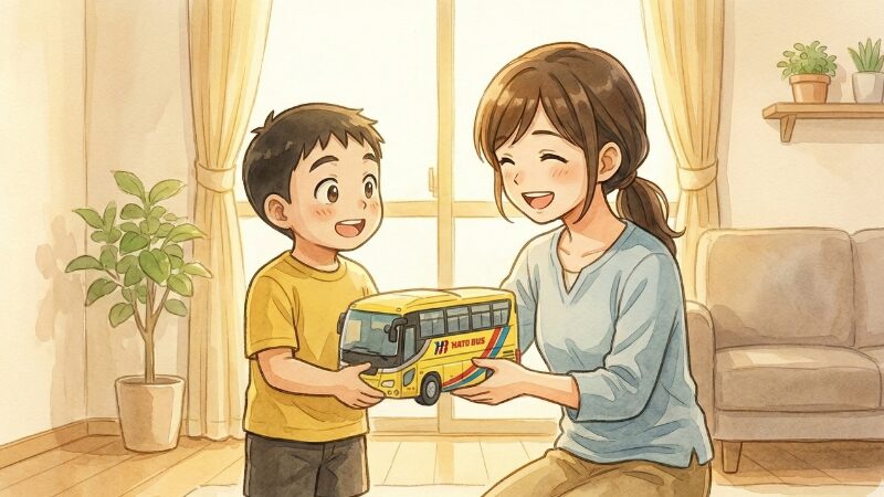 必要時払いのお小遣いの代わりにすごく欲しかったおもちゃをもらう三男